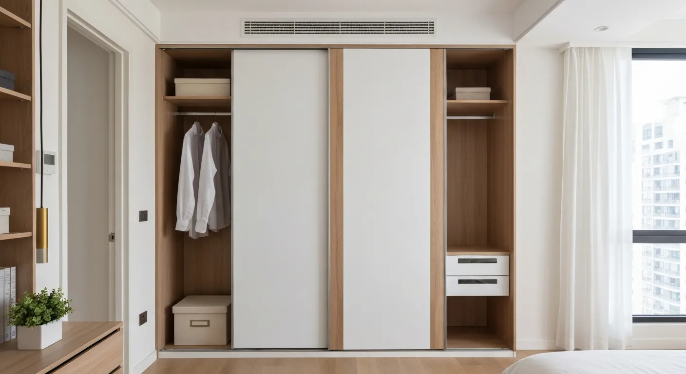 3D mockup of a sliding-door built-in wardrobe